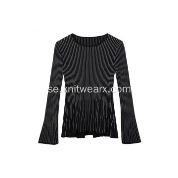 Stickad Lurex pullover &amp; kjol 2in1 set festklänning för kvinnor